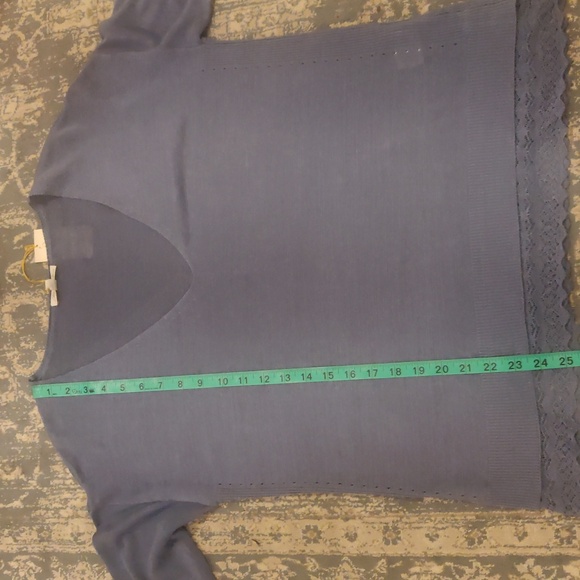 New! Designer Minnie Rose V Neck long sleeves lace pullover sweater sz M - Picture 15 of 16